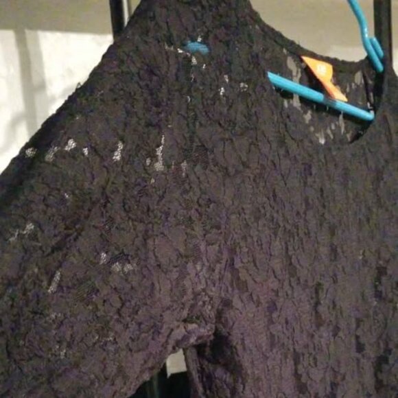 Black Sheer Lace Top - Picture 2 of 3